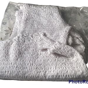 ABOUND Womens Cringed On/Off Shoulder Top In White Size XL